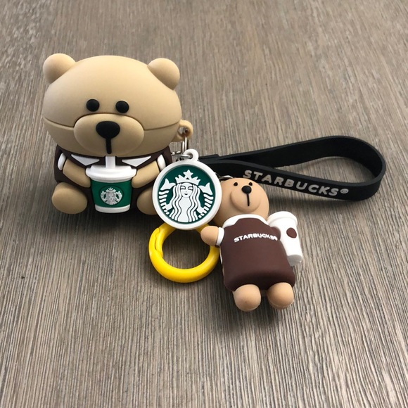 Starbucks Accessories - Starbucks bear AirPods case + keychain New